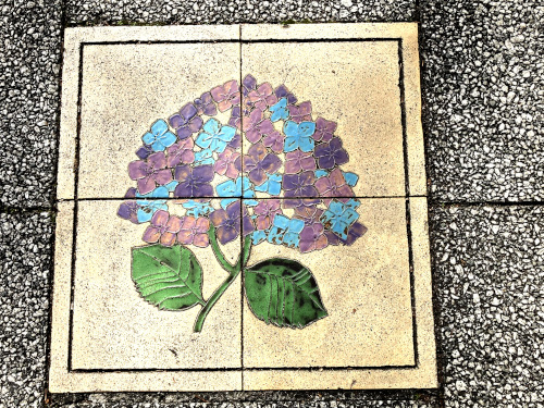 絵タイル　アジサイ